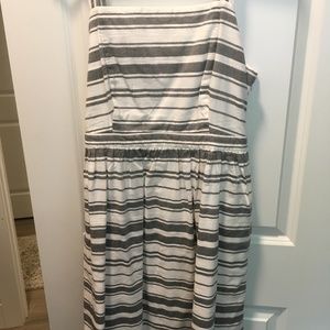 Loft grey striped summer dress size L